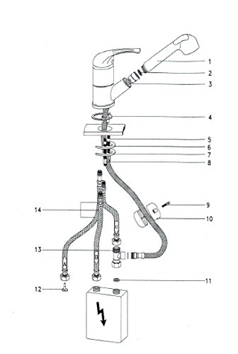 ADOB Niederdruck Spültischarmatur mit herausziehbarer Geschirrbrause, verchromt, 39517 - 7