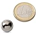 Produktbild Magnetkugel / Kugelmagnet Ø 12,7 mm Nickel N40 - hält 2,8 kg , Neodym NdFeb Supermagnet Dauermagnet