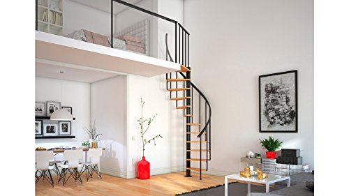 Preisvergleich Produktbild DOLLE Spindeltreppe Calgary, Ø: 140 cm, anthrazit gespindelt