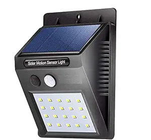 JIGGSTER Waterproof 20 LED Solar Wireless Motion Activated Sensor LED Light for Outdoor/Garden Wall and Security Purposes (Pack of-6) (Black)