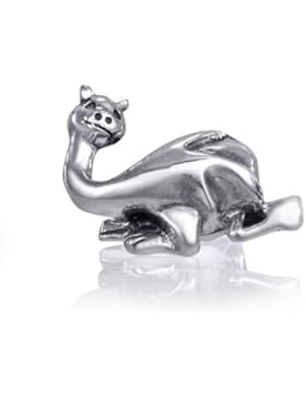 MATERIA Beads Tier Anhänger Silber antik NESSI Drache Monster für European Beads Armband #1182