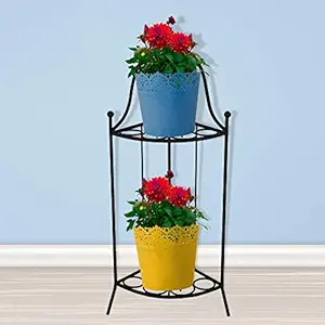 TrustBasket Heavy Gauge 2 Tier Corner Stand for Flower Pot