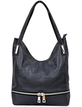 AMBRA Moda Damen Leder Schultertasche Damen Handtasche Beutel Shopper GL003