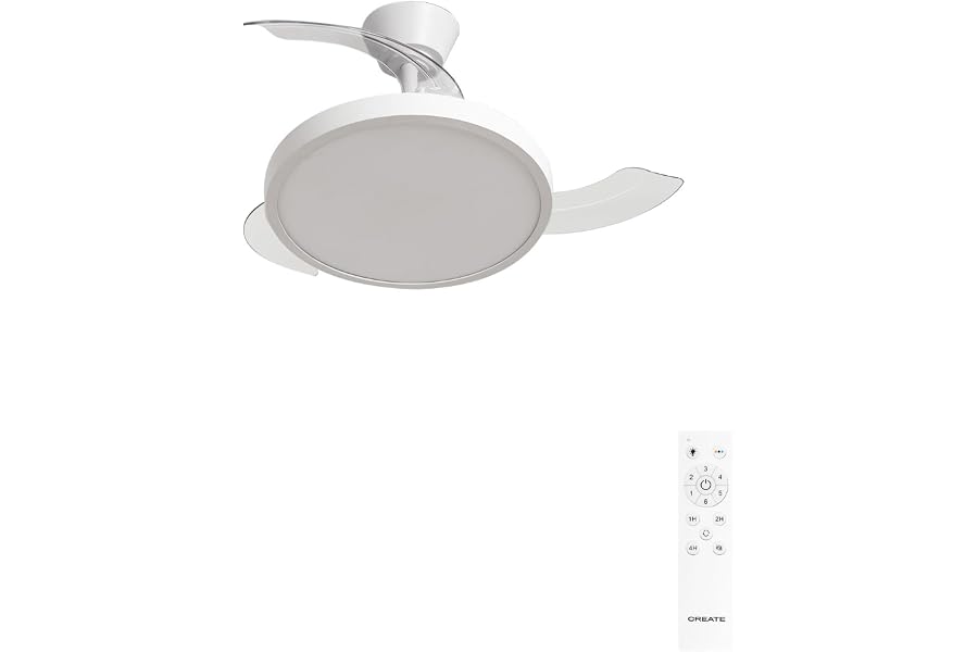 CREATE / WIND CLEAR STUDIO S/Ventilador de techo con luz blanco con mando / 40W, Temporizador, Ø 91 cm, 6 velocidades, a