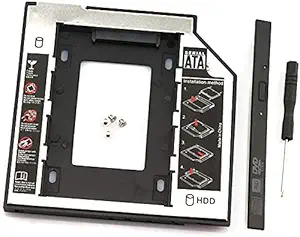 Jihaan Updated Universal 12.7mm SATA to SATA 2nd SSD HDD Hard Drive Caddy Adapter Tray Enclosures for DELL HP Lenovo ThinkPad ACER Gateway ASUS Sony SAMS 