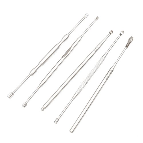 Preisvergleich Produktbild CanVivi Edelstahl Ohrenreiniger Set 5 Teilig Ohrlöffel Set mit Aufbewahrungsetui Ohrenschmalz Entferner Ohrpflege