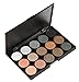 LyDia® 15 COLOURS EYESHADOW PALETTE Matte n Shimmer Smokey Eye Effect Neutral Nude/White Highlight/Brown/Black/Orange/Silver Grey/Chocolate/Golden #1 (15 colours eyeshadow #1)