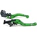 Produktbild ECLEAR Motorrad Kurz Kupplung Bremshebel CNC Verstellbare Aluminium Kupplungshebel Hebel Set Kupplungs- & Bremshebel für Yamaha MT-07 MT-09 2015-2017, Grün