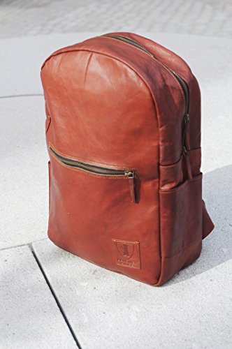 Rucksack f  r Laptop BERLINER BAGS Hamburg XL aus Leder Notebookrucksack 15 6 15 4 Zoll Laptopfach mit Schutz Wasserdicht Braun Damen Herren Vintage G