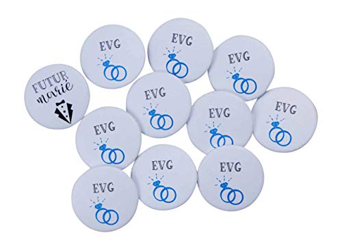 Bestdayever 10 Badges Mariage EVG + 1 Badge Futur marié