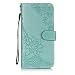 Produktbild Huawei P20 Pro Hülle,Huawei P20 Pro Case,Carols [Bauhinia]Design Muster Prägemuster Design Folio Cover Wallet im Bookstyle mit Standfunktion Karteneinschub und Magnetverschluß Etui für Huawei P20 Pro - Grün