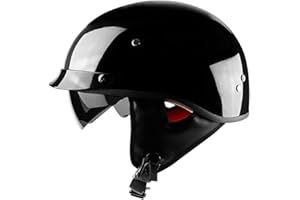 BDTOT Casque Bol Moto Homologué ECE Vintage Mobylette ​Demi Jet Casque de Moto à Face Ouverte avec Dégagement Rapide de Lunettes Cour Cruiser Dapté à La Conduite en Extérieur