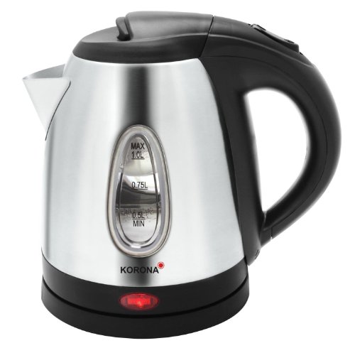 Korona – Wasserkocher 20303 I 1,0 Liter I 360 ° I 2000 W I Edelstahl-Schwarz