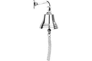 Assorted Collections Barzubehör für Zuhause, Kneipen, Handglocke, Wandmontage, Bar, nautische Dekorationen, Silberne Glocke mit knackigem Klang, ideal für Weihnachten, Empfänge, Kneipen 10"