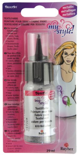 Rayher Hobby 38483610 My Style Textilfarbe, metallic, 29 ml Flasche auf Blisterkarte, brilliantsilber - 4
