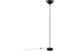 MiniSun | Modern Matt Black Uplighter Floor Lamp with a Bowl Shaped Shade | Floor Lamps & Torchieres, Home Décor & Improvement Essential | Includes 6W LED Bulb [3000K Warm White]
