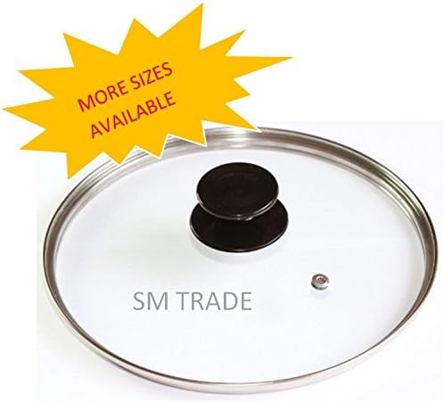 Tempered Glass Saucepan Casserole Frying pan Lid (14 cm, 16 cm, 18 cm, 20 cm, 22 cm, 24 cm, 26 cm, 28 cm, 30 cm, 32cm) Replacement Lids for pans and pot (24cm)