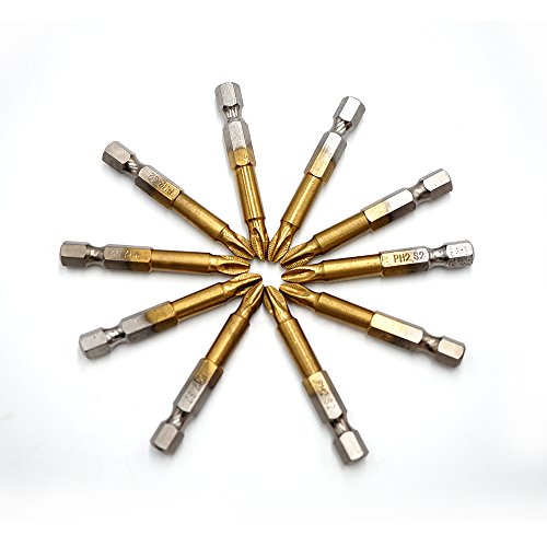JTENG 10 tlg. PH2 Magnetische Schraubendreher Bits 50 mm Anti Rutsch Phillips Hex Schraubendreher Schraubendreher Bits set Elektrische - 3
