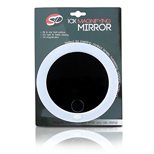 Extra Large S&D Makeup Mirror - This LED Makeup Vanity Mirror Is A Perfect Bathroom Vanity Mirror And Shaving Mirror Which Sticks To Any Hard Surface - Get Your Lighted Makeup Mirror Today