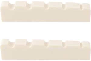 VGOL 2 st 5 strängar elektrisk bas bromutter ersättningsdel 5 strängar bas gitarr toppmutter 46 x 6 x 10,8 – 9,3 mm lämplig f