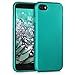 Price comparison product image kwmobile TPU Silicone Case for Apple iPhone 7/8 - Soft Flexible Shock Absorbent Protective Phone Cover - Metallic Turquoise