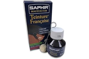 TEINTURE FRANCAISE Cuir Liquide Saphir (50 ml (bases spéciales) NOIR PROFOND 100)