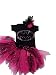 Pink Bat Girl Superhero Rhinestone Vest Tutu Skirt (6-12 months)