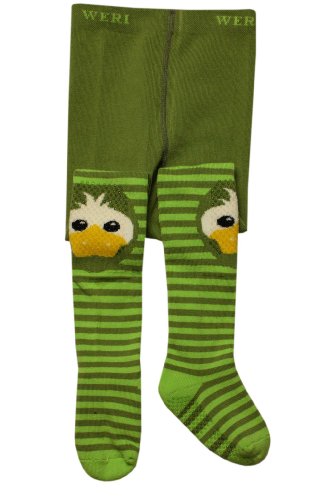 Weri Spezials Unisex-Baby Terry Sole ABS Duckling Tights 12-18 Months Green