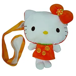 Hello Kitty Shoulder Plush Bag - Orange, Orange/White