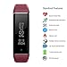 Produktbild Kobwa Wasserdicht IP67 Smart Watch Fitness Armband Leder Flechtband mit Schwimmen Modus, Herzfrequenz Monitor, Schrittzähler, schlafen Tracker, Kalorienverbrauch, Anrufe Nachricht Vibration, rot