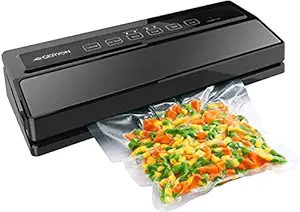 GERYON Vacuum Sealer, Automatic Food Sealer Machine with Starter Bags & Roll for Food Savers and Sous Vide, Black