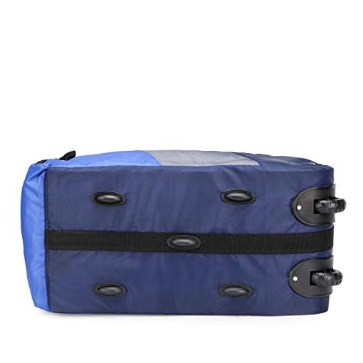 Chris & Kate Polyester Blue 50 litres Travel Foldable Spacious Duffle Bag with Wheels Lightweight Trolley Bag with Space Saver Self Storage Luggage Bag-203 - Image 9