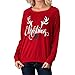 Produktbild Christmas Rentier Weihnachten Pulli Sannysis Damen Lose Langarm Shirt Lange Bluse Tops Xmas Sweatshirt Hoodies Drucken Frauen Übergroß Tops