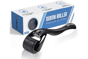 EFFICASA Dermaroller pour Repousse des Cheveux et Barbe – 540 Micro-Aiguilles en Titane Médical, 0,5 mm – Rouleau Microneedling pour Visage, Réduction des Cicatrices et Rides, Soin de la Peau et Barbe