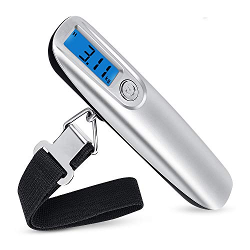 Buluri Bilance da viaggio digitali Bilance per bagagli +Funzione di taratura +Praticità Mini 0-100CM Misura di nastro +110 lb/50KG Capacità +Cinghie Super Strong per viaggio da regalo Outdoor Home