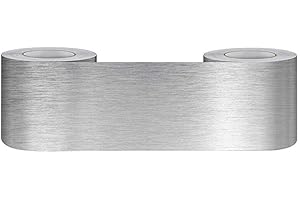 GOUIERYLIN Cenefas adhesivas para paredes baño cocina protector pared antisalpicaduras cocina molduras decorativas para pared Plata cepillado 12cm X 500cm