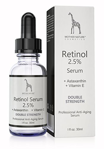 Retinol Serum – Mother Nature® | Anti-Aging – Pflege auch für empfindliche Haut | Hochdosiert 2,5% Retinol für Gesicht & Haut | inkl. Hyaluronsäure und Vitamin E | 30 ml - 2