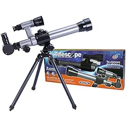 ALEENFOON Télescope Enfant, 20X-30X-40X Astronomique Télescope pour Enfants, Télescope Jouet Set avec Les écouteurs de Trépied Boussole et l'étoile Lentille Finder Accessoires Ensemble de Jouets