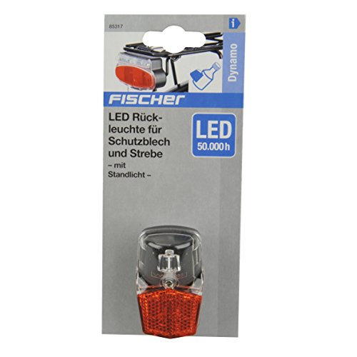 Fischer Standlicht Dynamo LED-Rückleuchte, Schwarz/Transparent, One Size - 2