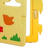BABY VIVO Laufgitter Laufstall Baby Absperrgitter Krabbelgitter Schutzgitter für Kinder aus Kunststoff mit Tür und Spielzeug 14 Elemente - 4
