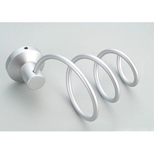 MagiDeal Wandmontage Haartrocknerhalter, Fönhalter, Badezimmer Wohnzimmer Barbershop Föhn Halterung, aus hochwertigem Aluminum - 9
