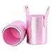 Produktbild Haiyemao Wimpern färben Tragbare Reise Make-up Aufbewahrungsbox Leder Doppel-Ring Kosmetikpinsel Cup Organizer Container Rosa Wimpernzange für Frauen