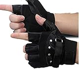 RETUROM La moda masculina suave cuero de las ovejas de conducción de la motocicleta del motorista sin dedos guantes calientes