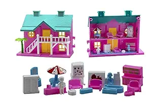 Toy Cloud Funny Doll House Play Set for Kids | 100% Non-Toxic BPA Free Plastic| Lovely Classic Shape & Design ?? (Green, Small).
