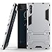 Produktbild COOVY® Cover für Sony Xperia XZ Bumper Case, Doppelschicht aus Plastik + TPU-Silikon, extra stark, Anti-Shock, Standfunktion | Farbe Silber
