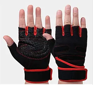 GOCART WITH G LOGO Men's and Women's Fingerless/Half Finger Microfiber Military Tactical Gloves for Hiking Mountain Motorcycle Biking Camping Outdoor Work (Large , Black)