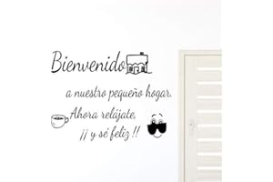 Docliick® Frase Vinilo "BIENVENIDO A NUESTRO PEQUEÑO.." Vinilos decorativos vinilo frases motivadoras para pared. Vinilo para decorar habitaciones .Docliick DC-18044 (Vinilo de corte, 120x60cm)