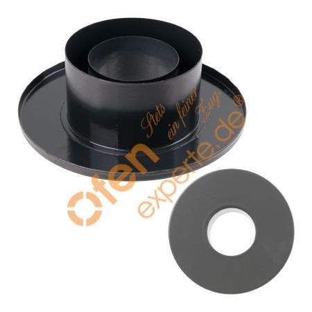 Ø 100 mm Rohrschelle mit Stockschraube und Dübel emailliert Schwarz - 2