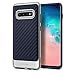 Price comparison product image Spigen [Neo Hybrid] Galaxy S10+ Plus Case Cover with Shockproof Hard Frame and Flexible Inner Protection for Galaxy S10 Plus (2019) - Arctic Silver