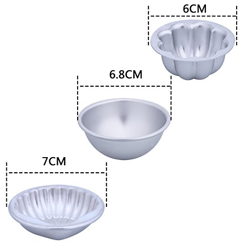 Outus 6 Stücke 3 Set 3 Form Metall Bad Bombe Formen für DIY Handwerik, Kuchen-Wannen Formen - 4